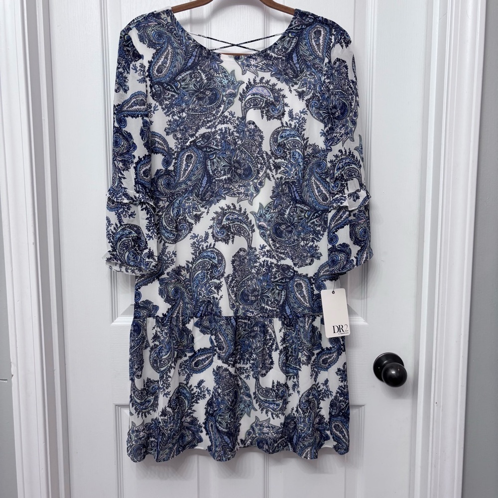Blue Paisley Ruffle Dress | DR2 by Daniel Rainn M